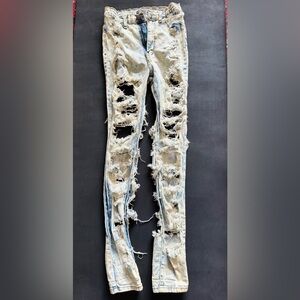 Stylish Blue Ripped distressed Jeans - Size 7